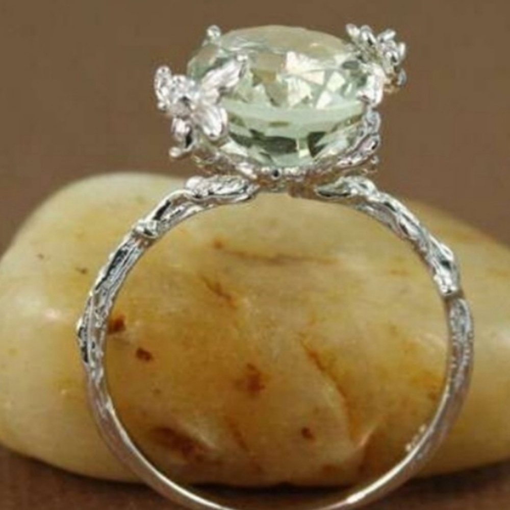 New GREEN AMETHYST  (PRASIOLITE) RING - Picture 5 of 7